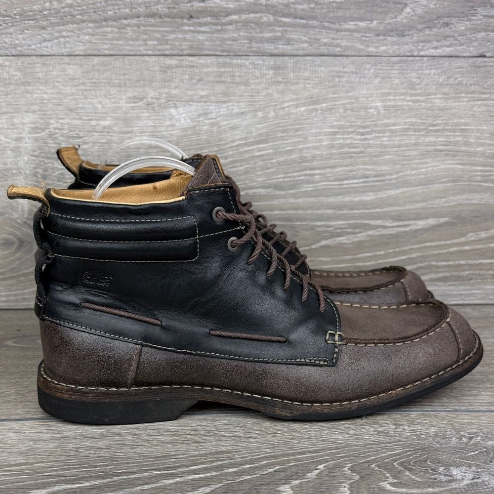 Timberland Earthkeepers 73173 Men's Sz 8.5M Black Brown Leather Mid Chukka Boots